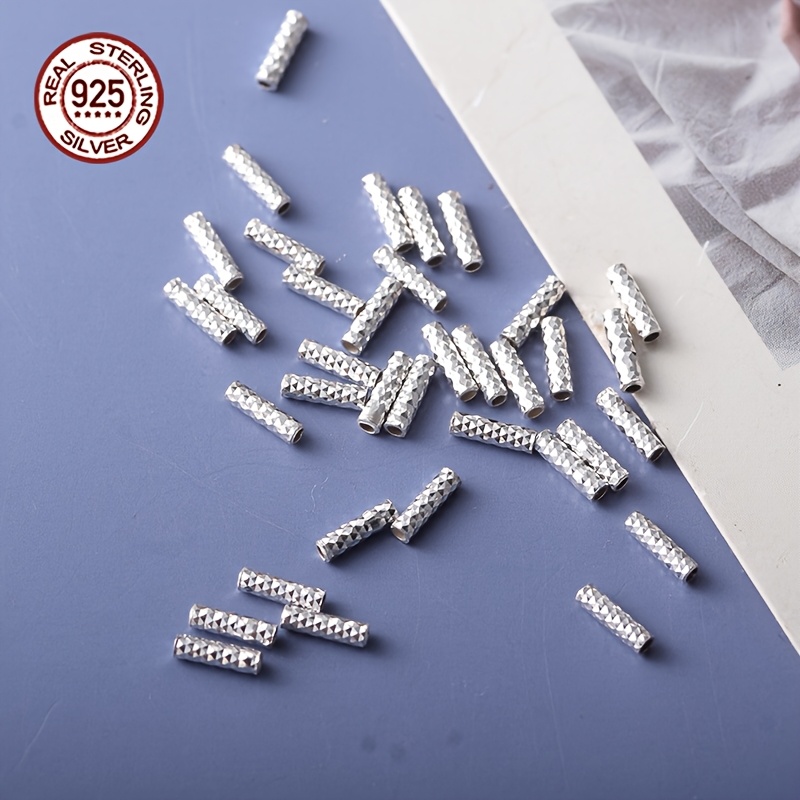 30pcs Hypoallergenic S925 Sterling Silver Micro Slim Tube Beads